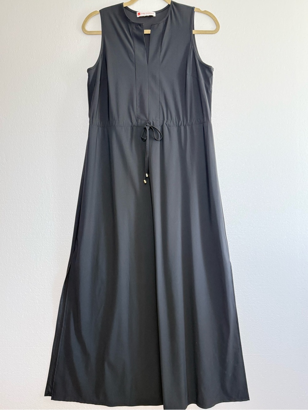 Jude Connally Bebe Black Maxi Dress Sleeveless Size M Relaxed Fit Minimalis